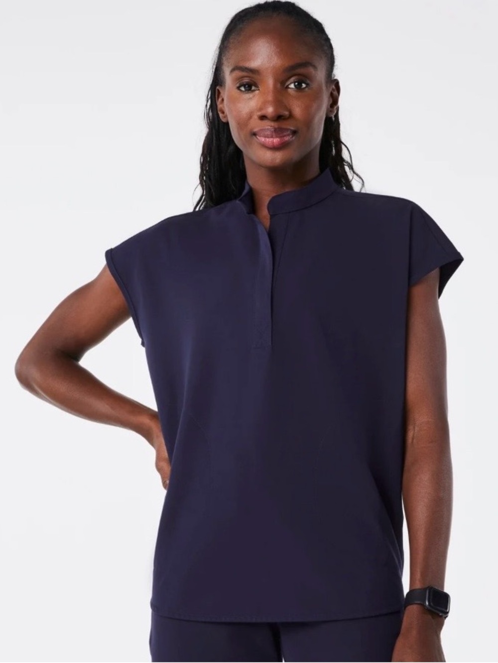 FIGS Rafaela Oversized Scrub Top in Navy